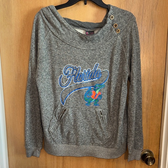 Knights Apparel Tops - Knights Apparel Charcoal Florida Gators Hooded Sweatshirt. Button Detail Large